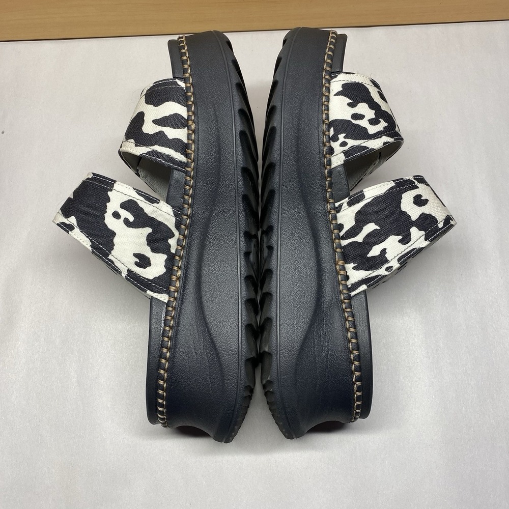 Hey Dude Sandal Womens Sz 10 Delray Classic Platform Slide Whipstitch Black Cow - Picture 6 of 13